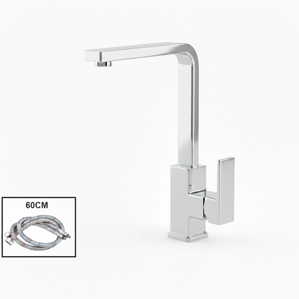 robinet-cuisine-bec-haut-carre-chrome-flexible