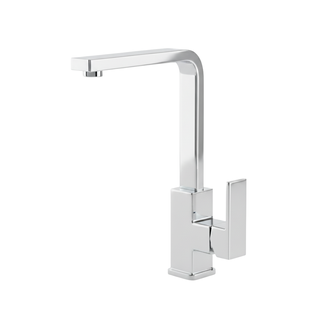 robinet-cuisine-bec-haut-carre-chrome