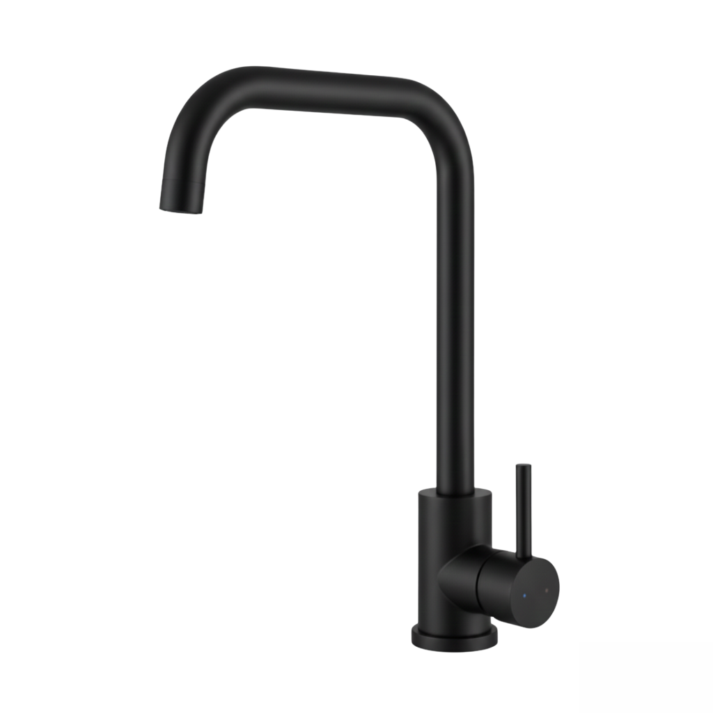 robinet-cuisine-bec-haut-incurve-acier-inoxydable-noir