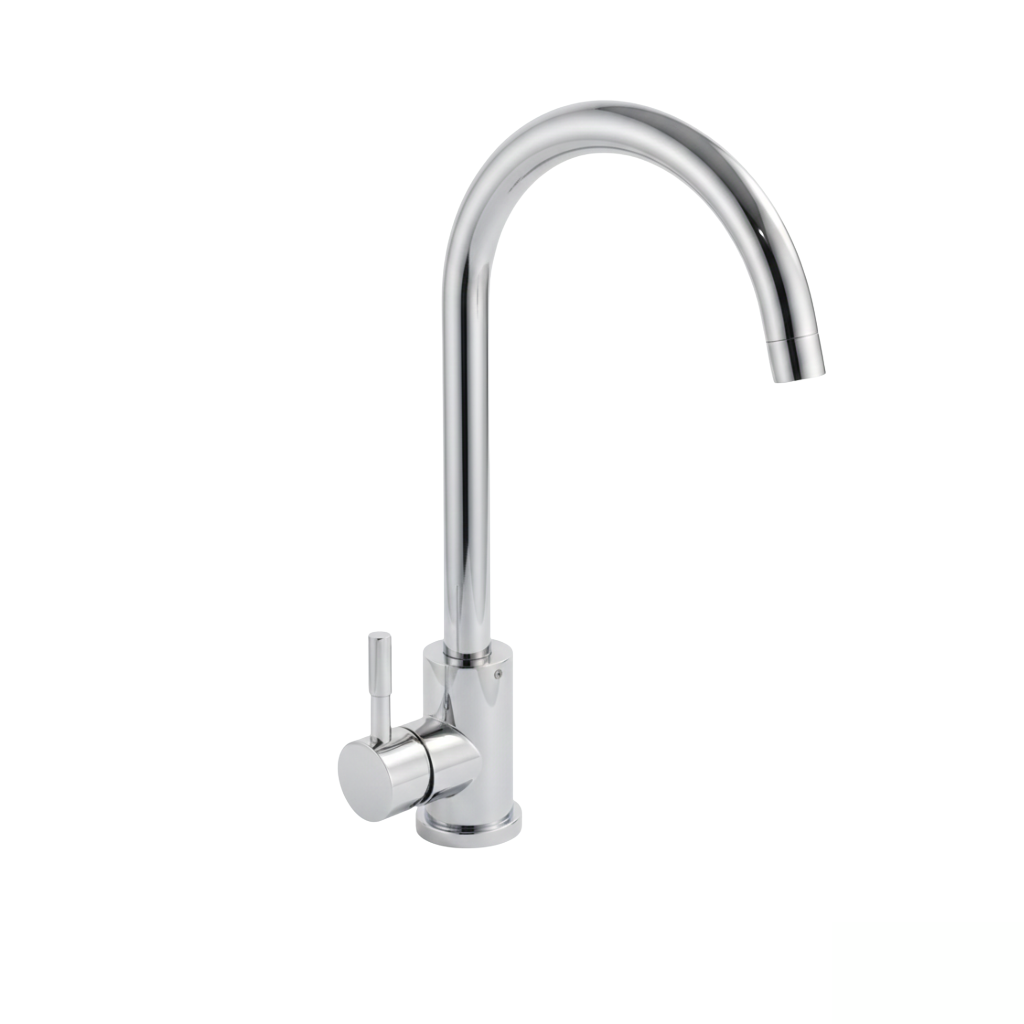 robinet-cuisine-bec-incurve-chrome