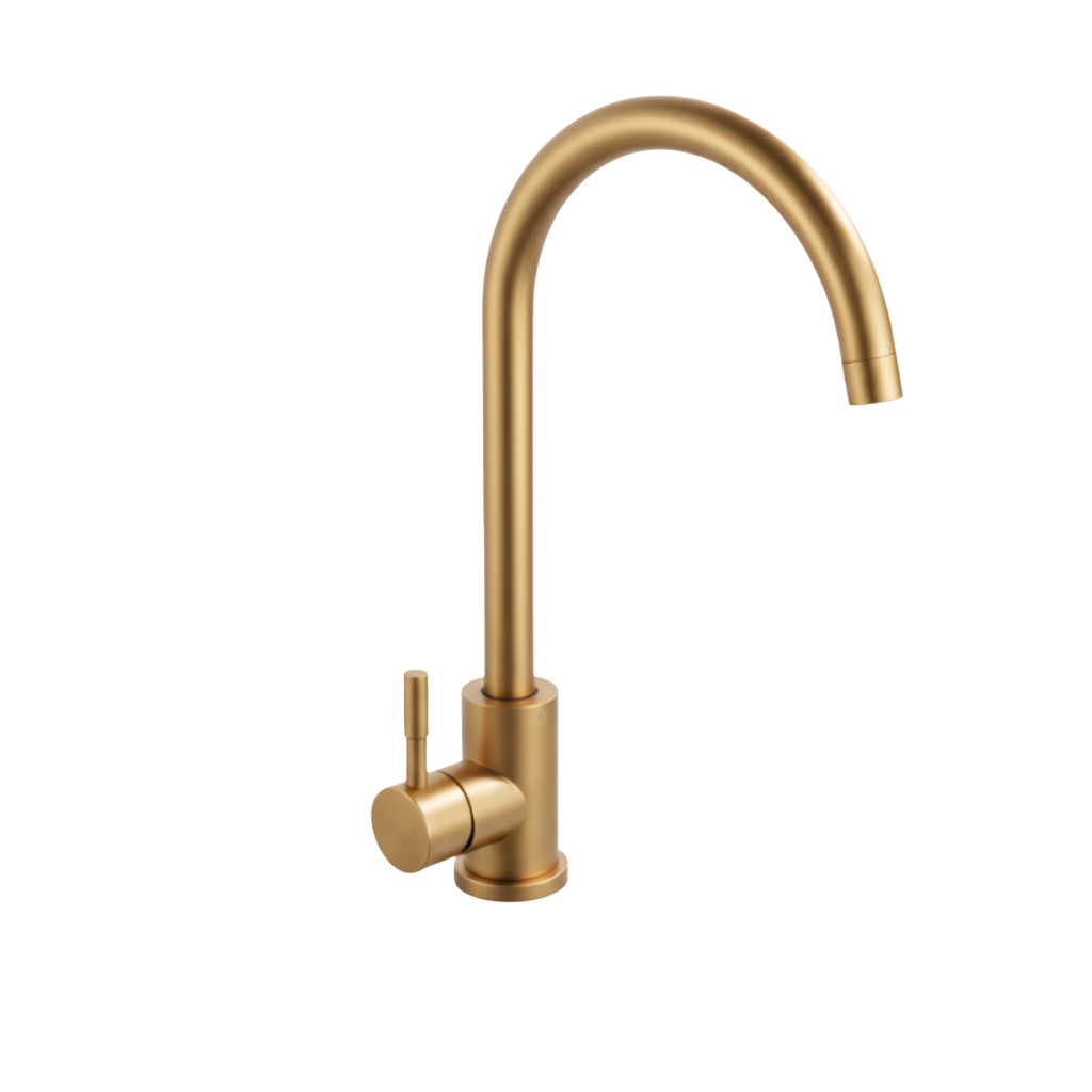robinet-cuisine-bec-incurve-or