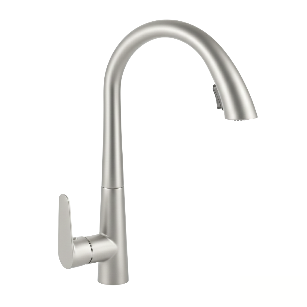 robinet-cuisine-douchette-extractible-laiton-argent