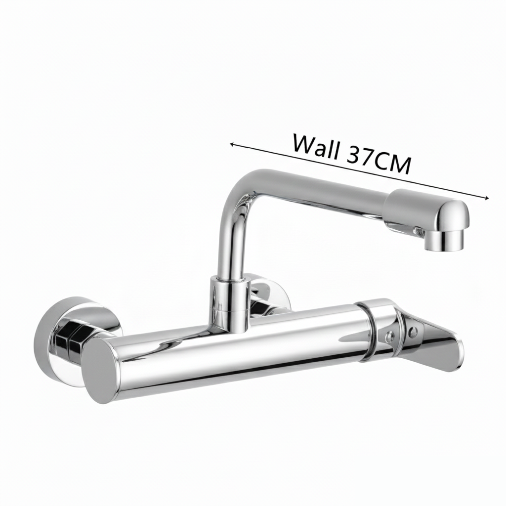 robinet-cuisine-mural-acier-inoxydable-bec-long-chrome-37cm