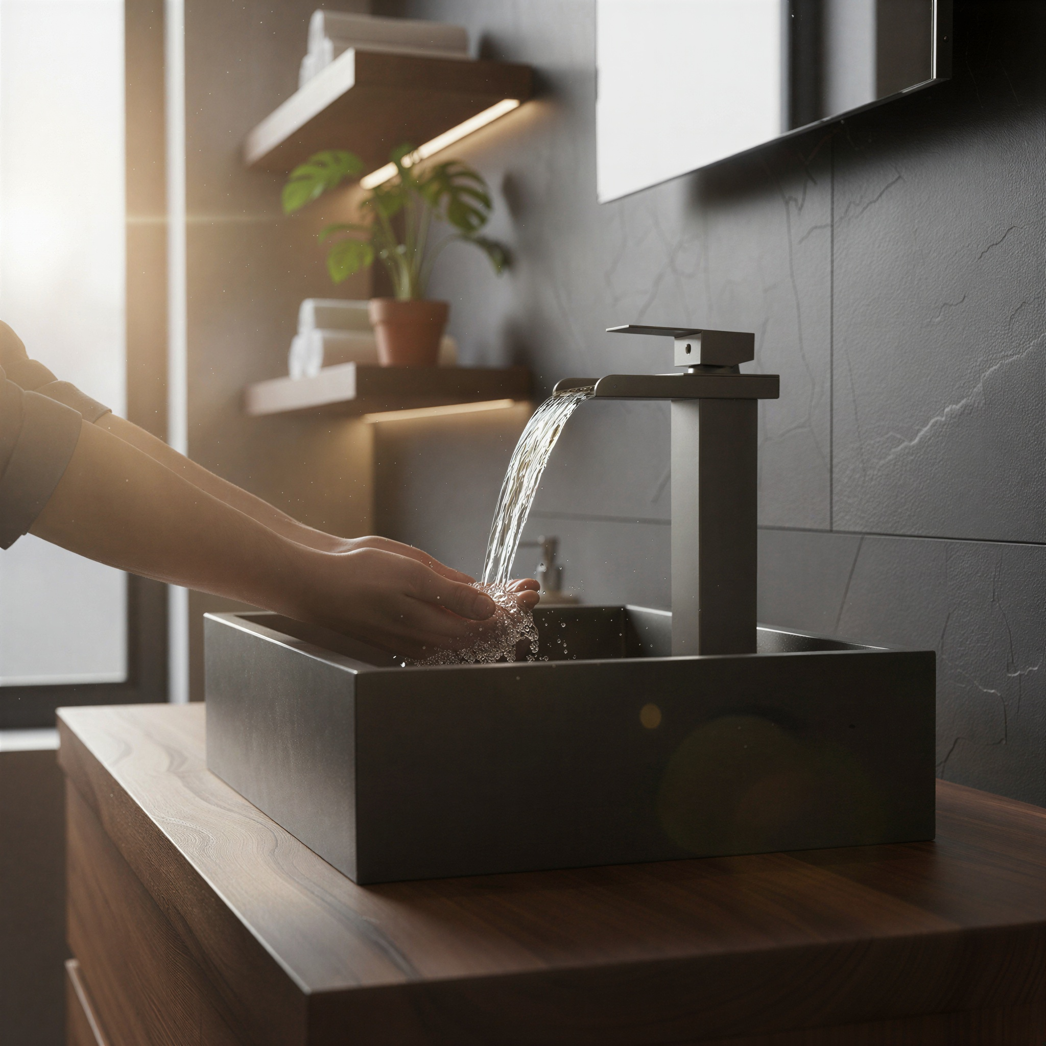 robinet-lavabo-haut-carre-laiton-lavage-mains