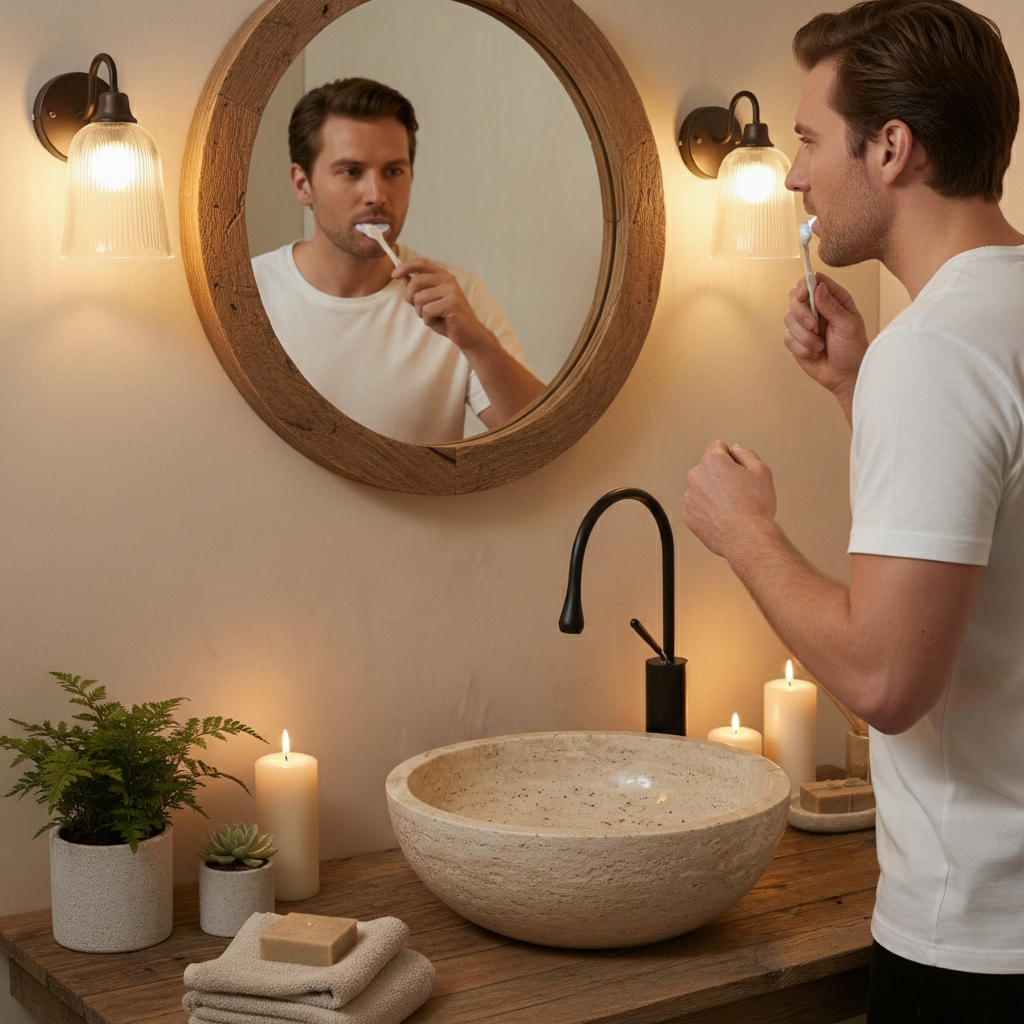 robinet-lavabo-haut-laiton-design-brossage-dents