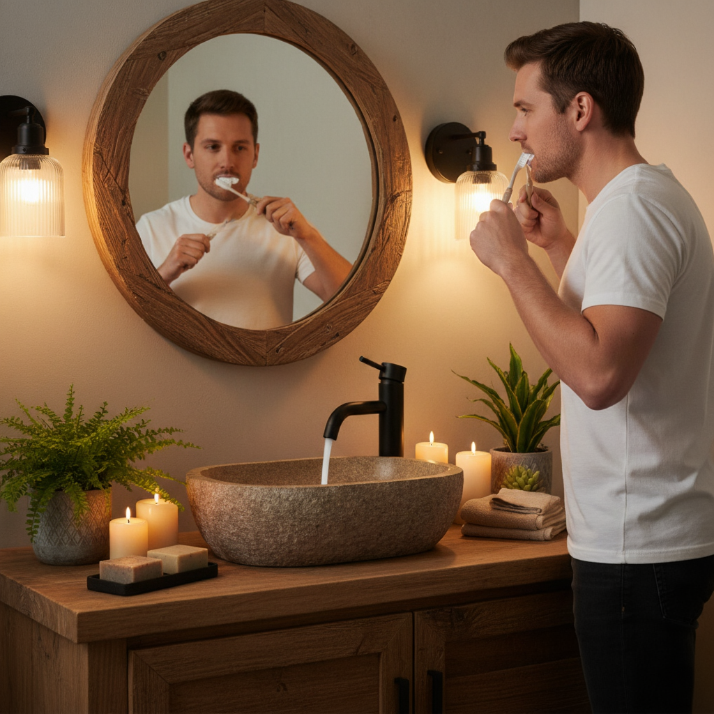 robinet-lavabo-monocommande-acier-inoxydable-design-brossage-dents